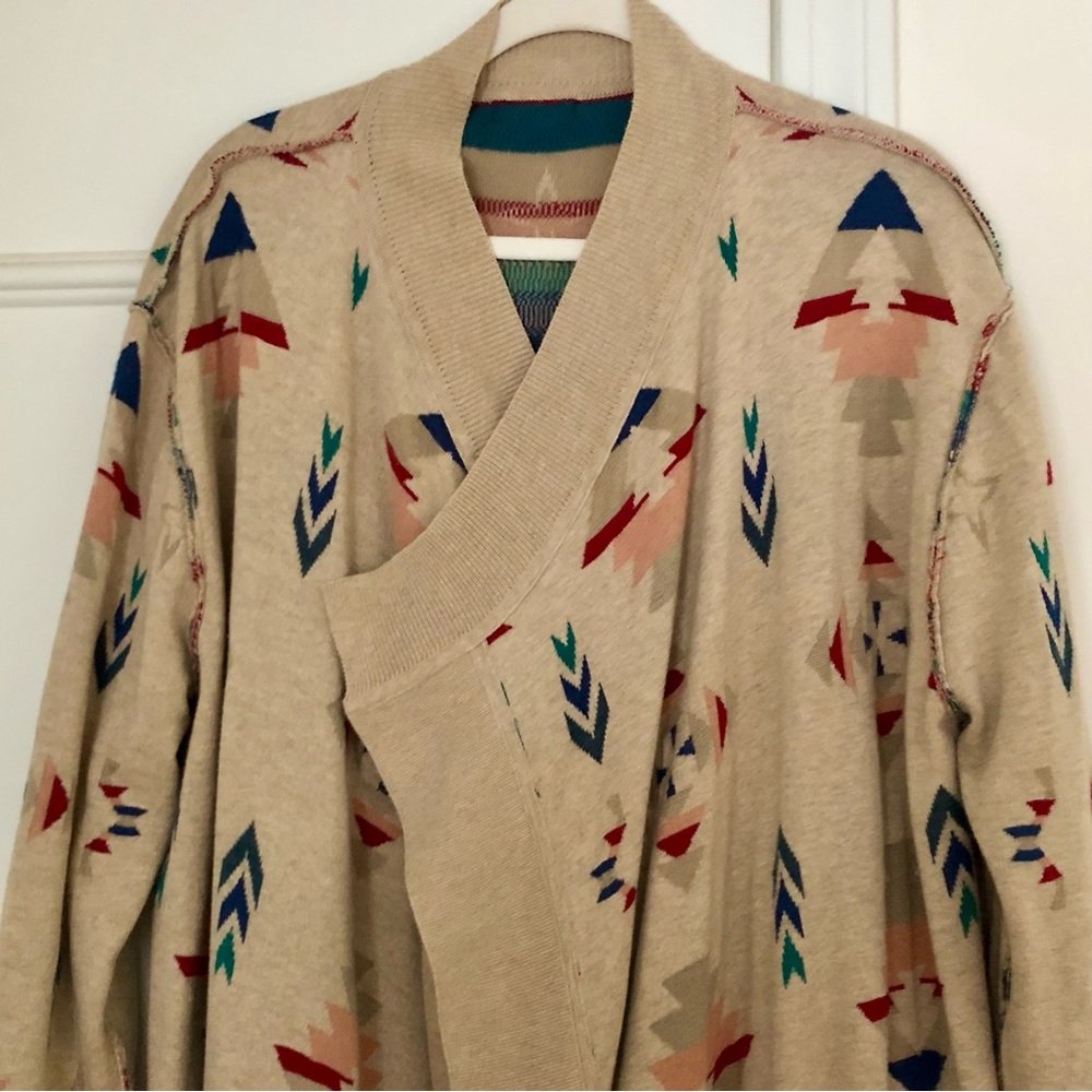 Sundance Southwestern Geometric open front cardigan sweater Duster Knit - Picture 9 of 13